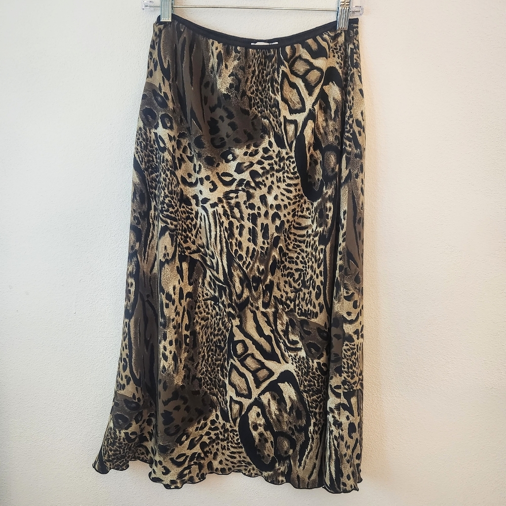 Leopard Print Midi Skirt